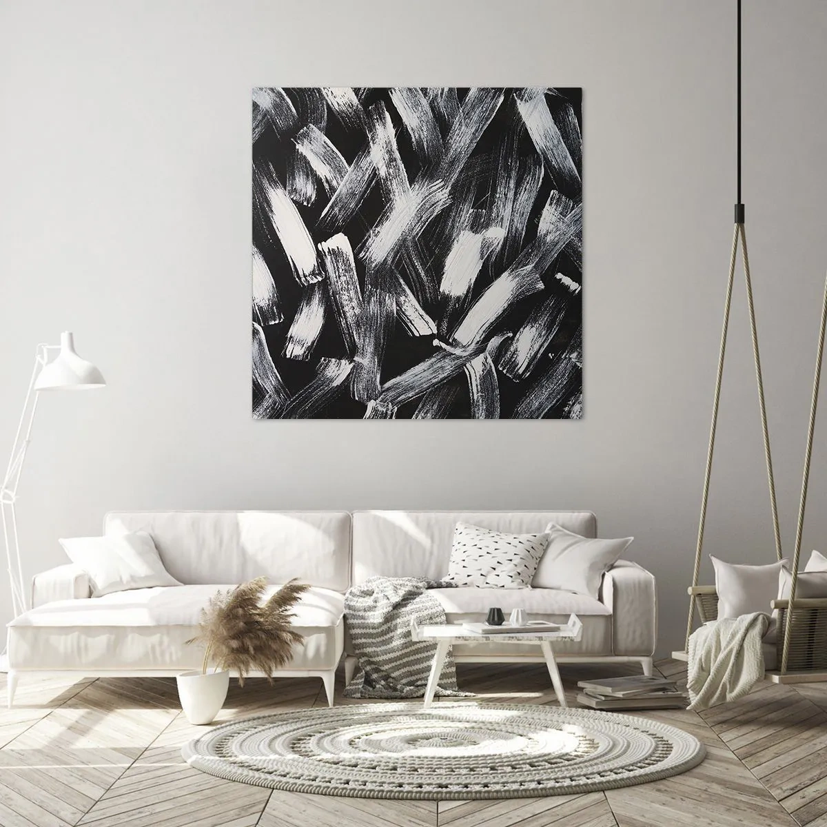 Quadro em tela - Abstração no espírito industrial - 60x60 cm