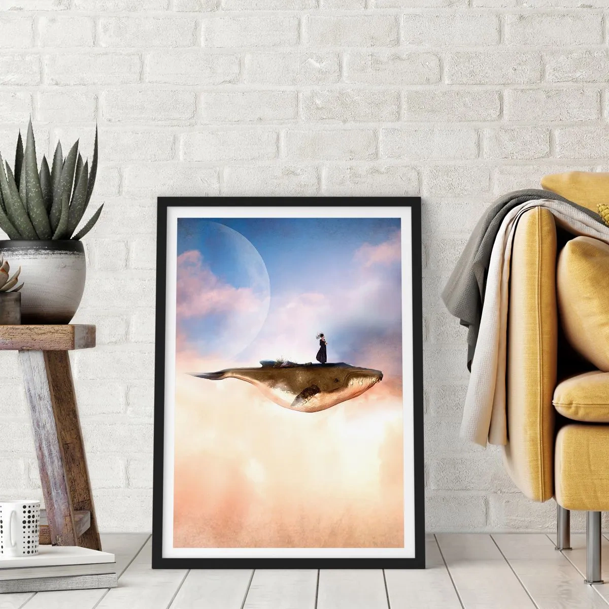 Pôster com moldura preta - Uma viagem surreal - 61x91 cm