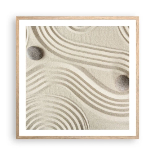 Pôster com moldura de carvalho claro - Um toque de calor - 60x60 cm