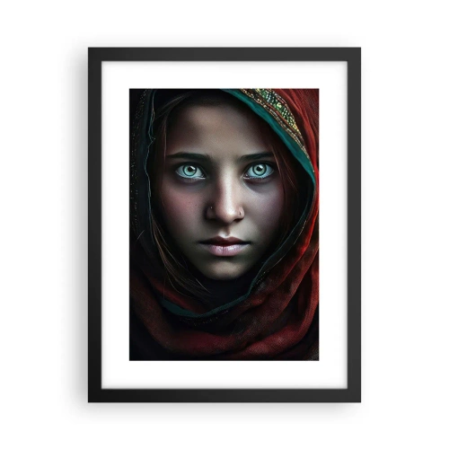 Pôster com moldura preta - Princesa oriental - 30x40 cm