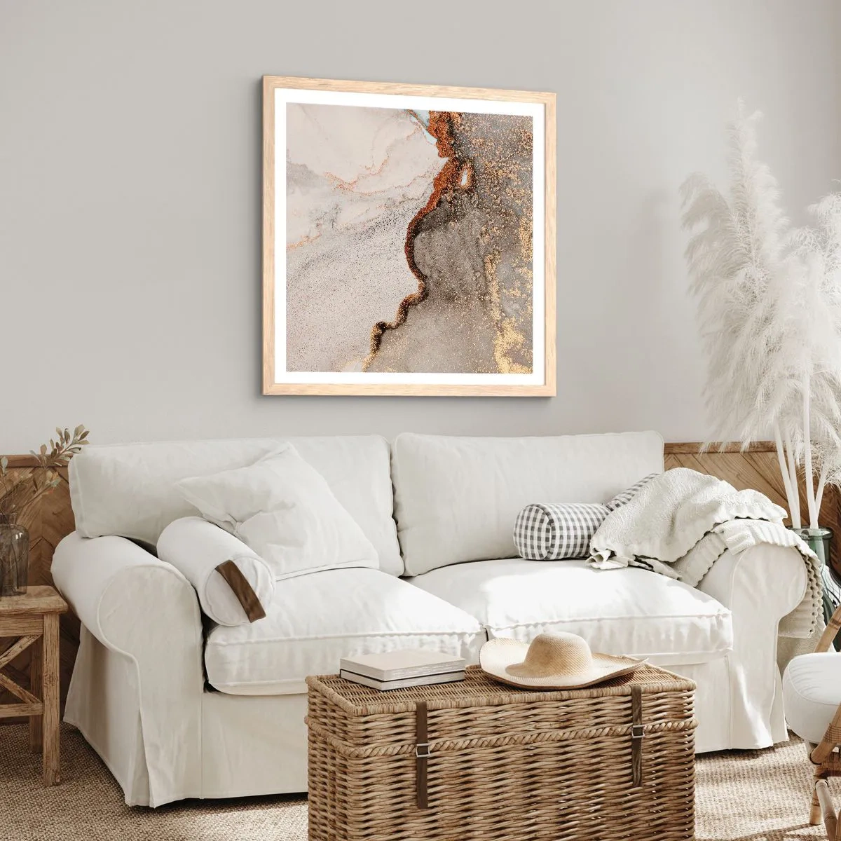 Pôster com moldura de carvalho claro - No limite das cores - 60x60 cm