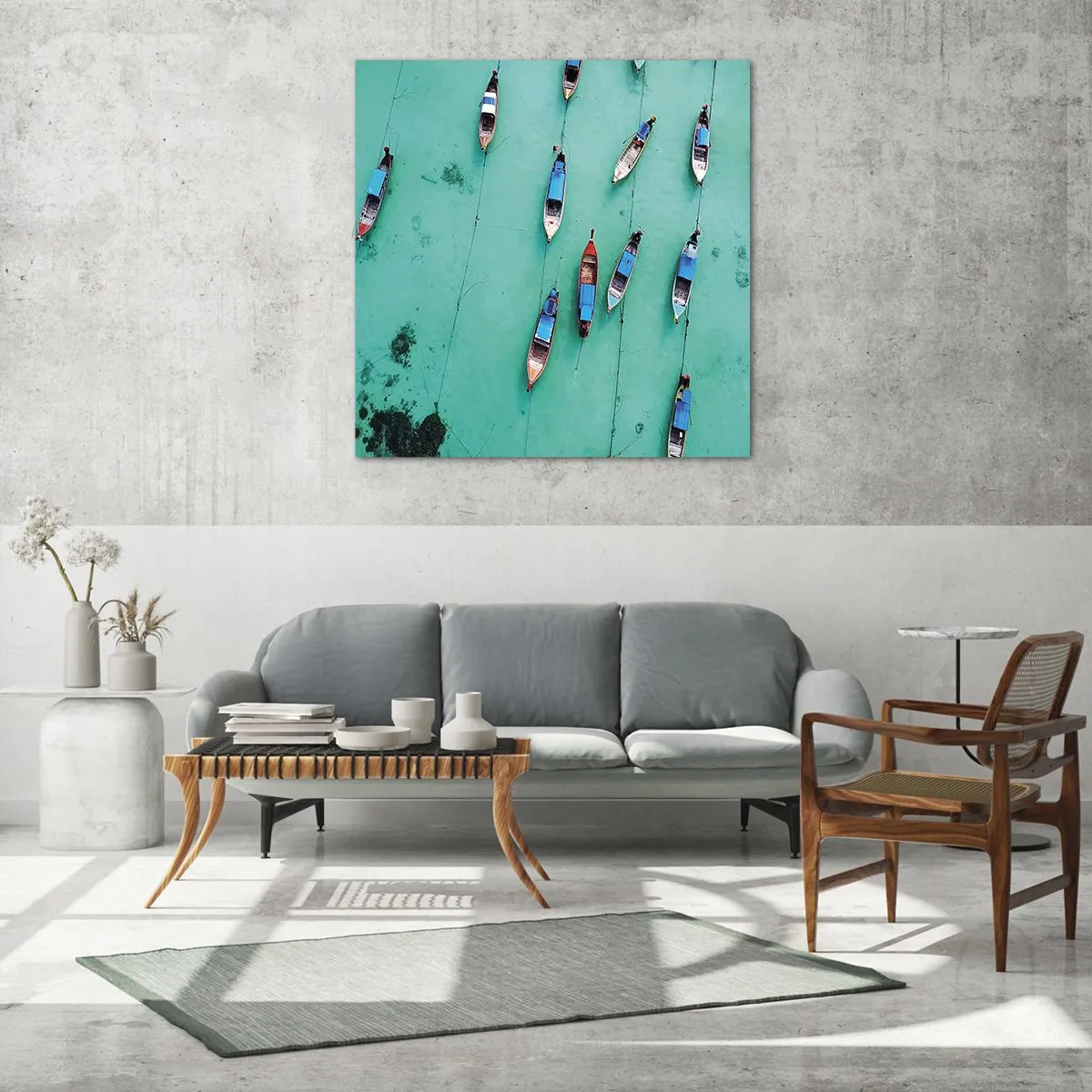 Quadro em vidro - Na alegre expectativa - 70x70 cm