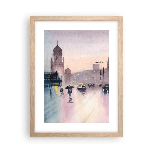 Pôster com moldura de carvalho claro - Na névoa chuvosa - 30x40 cm