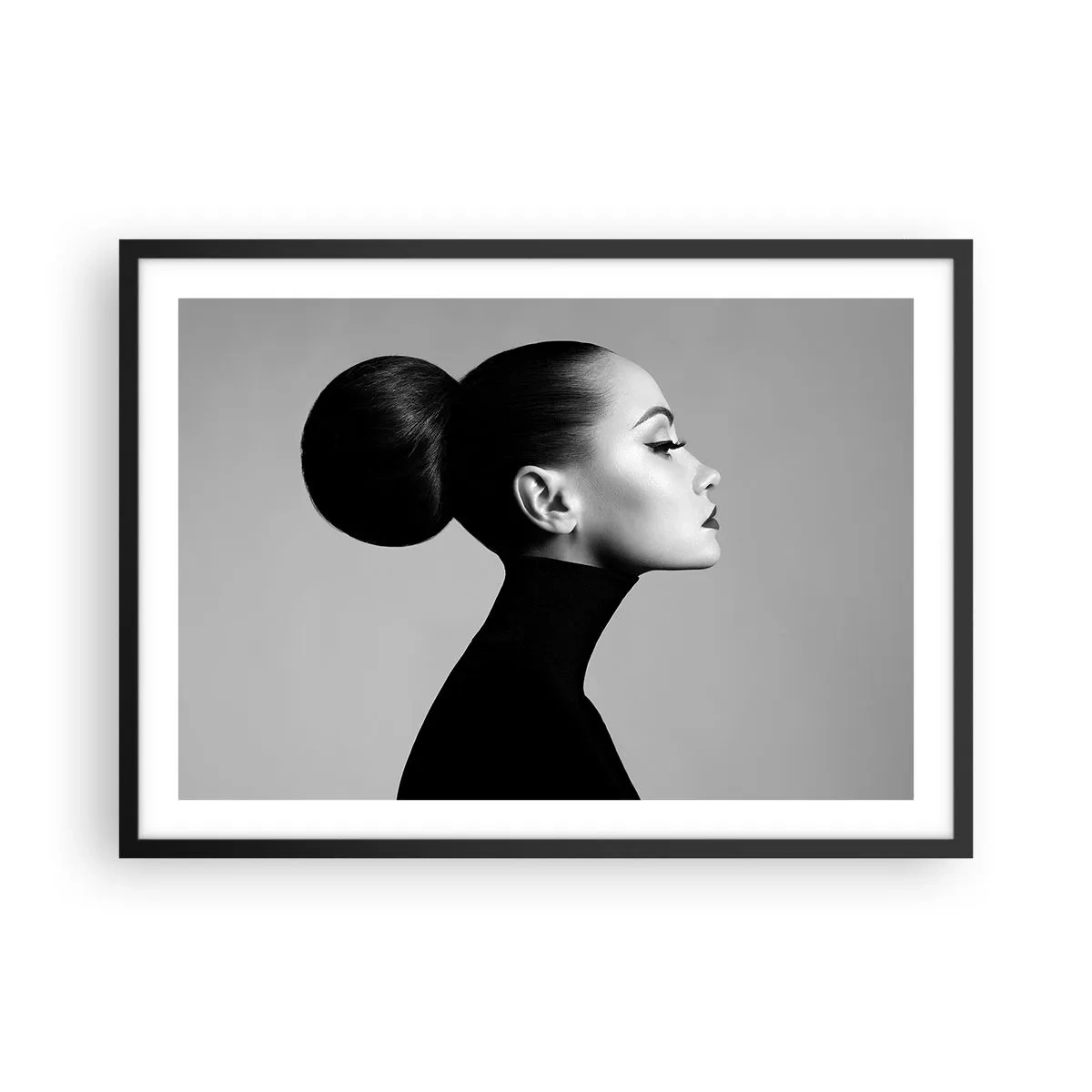 Pôster com moldura preta - Nefertiti moderna - 70x50 cm