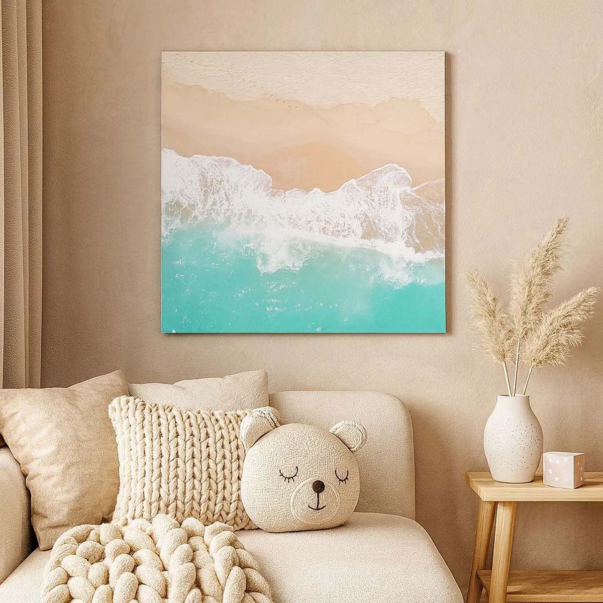 Quadro em tela - Toque carinhoso - 30x30 cm