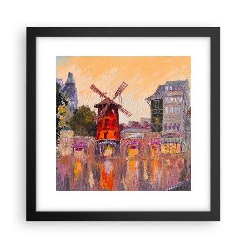 Pôster com moldura preta - Ícones parisienses – Moulin Rouge - 30x30 cm