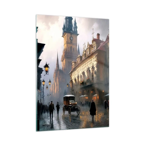 Quadro em vidro - O encanto de uma noite em Praga - 50x70 cm