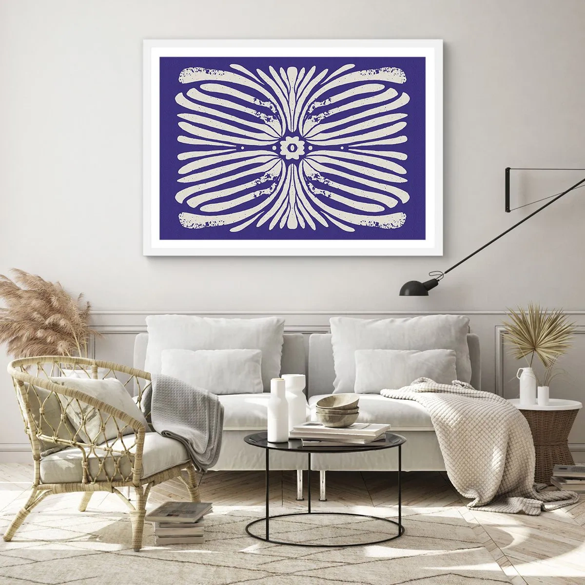 Pôster em moldura branca - Inspirações étnicas - 100x70 cm