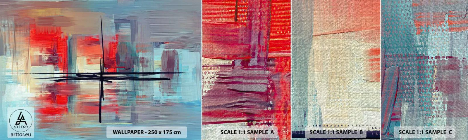 Amostra de papel de parede Premium Canvas - Uma paisagem numa dimensão desconhecida - Abstração, Pedaço, Moderno - 100x30 cm