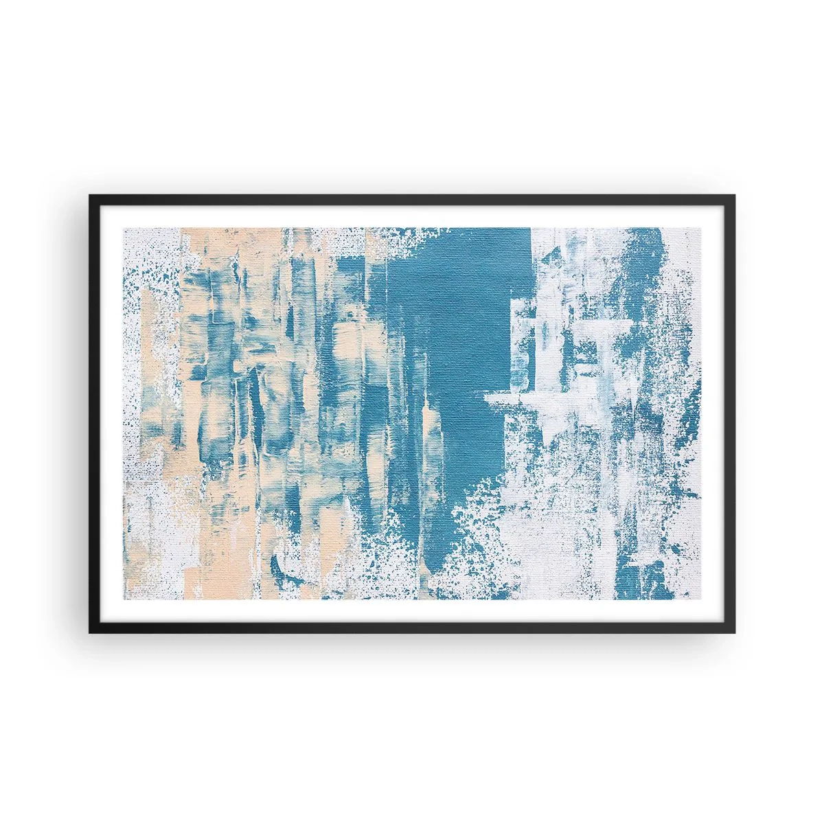 Pôster com moldura preta - Através da estalactite de gelo - 91x61 cm