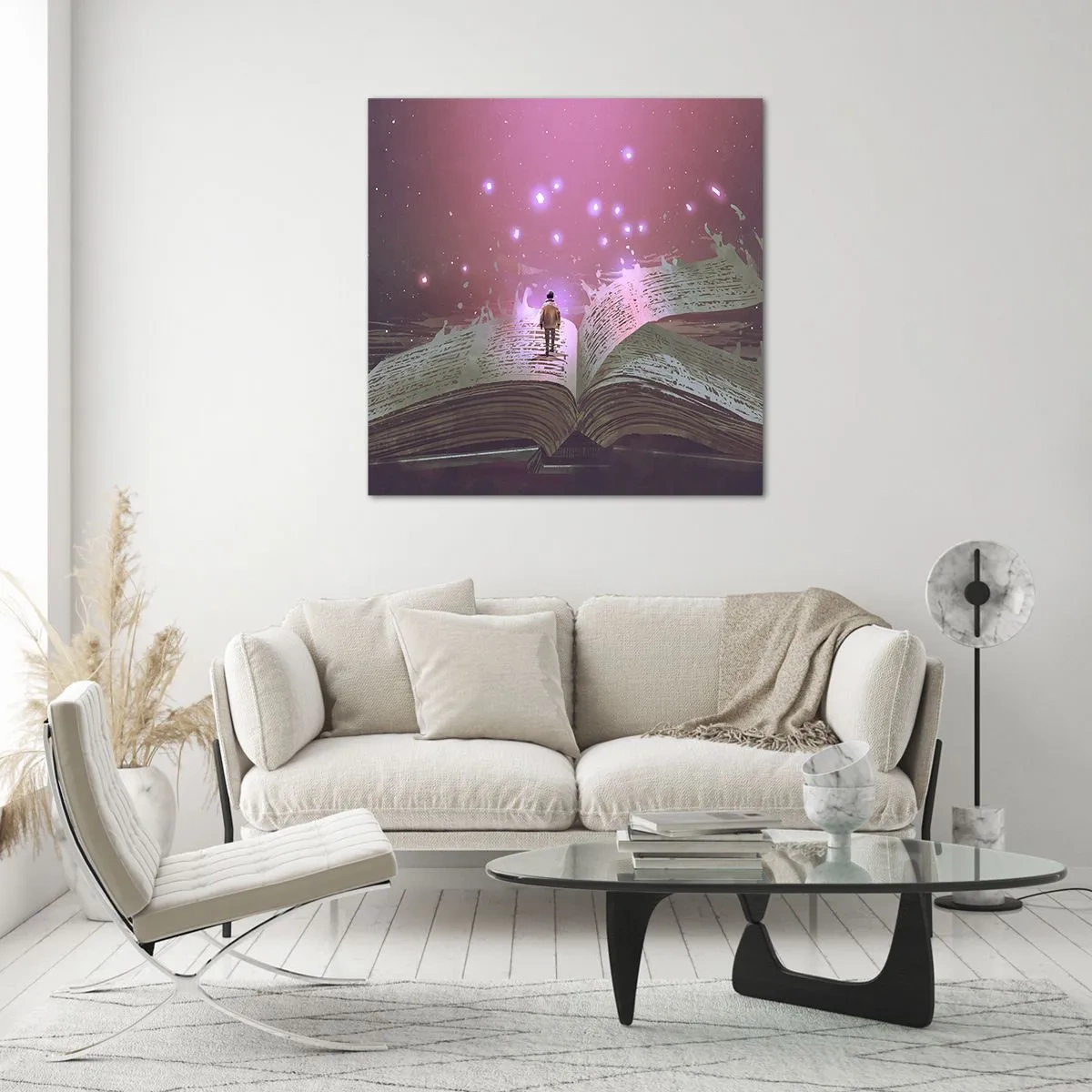 Quadro em vidro - Um convite para outro mundo - leia! - 30x30 cm