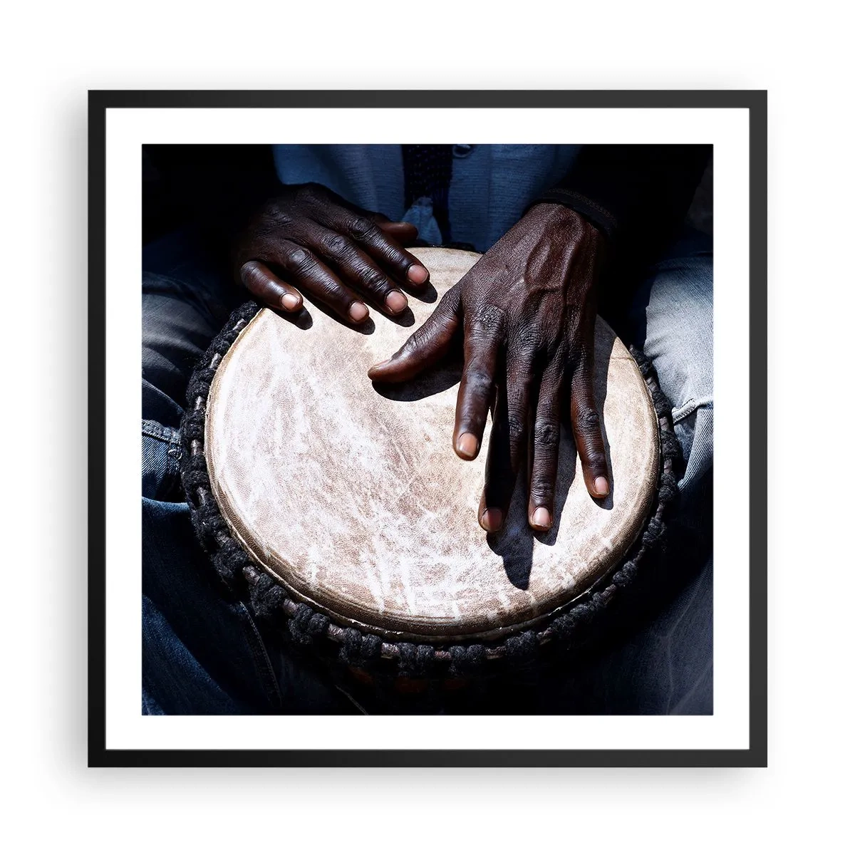 Pôster com moldura preta - Viva no seu próprio ritmo - 60x60 cm