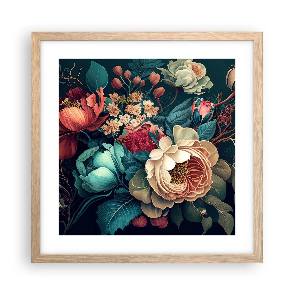 Pôster com moldura de carvalho claro - Charme do século 19 - 40x40 cm
