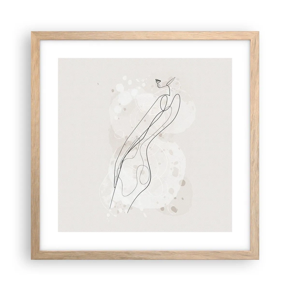 Pôster com moldura de carvalho claro - Errar o olhar - 40x40 cm