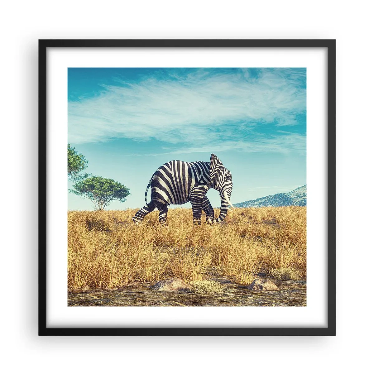 Pôster com moldura preta - Cinza não está mais na moda - 50x50 cm