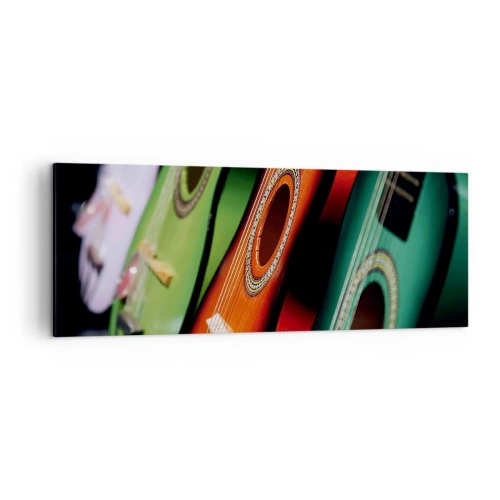 Quadro em tela - A guitarra tem muitas cores - 140x50 cm