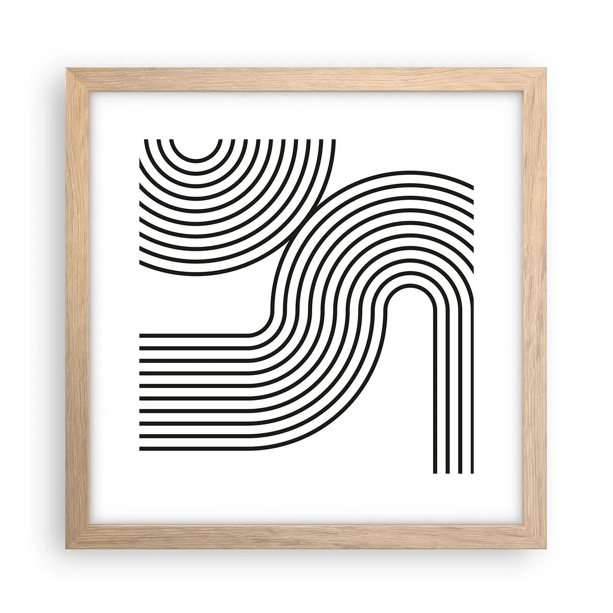 Pôster com moldura de carvalho claro - Na curva - 30x30 cm