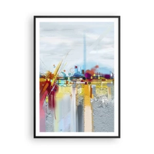 Pôster com moldura preta - Ponte da alegria sobre o rio da vida - 70x100 cm