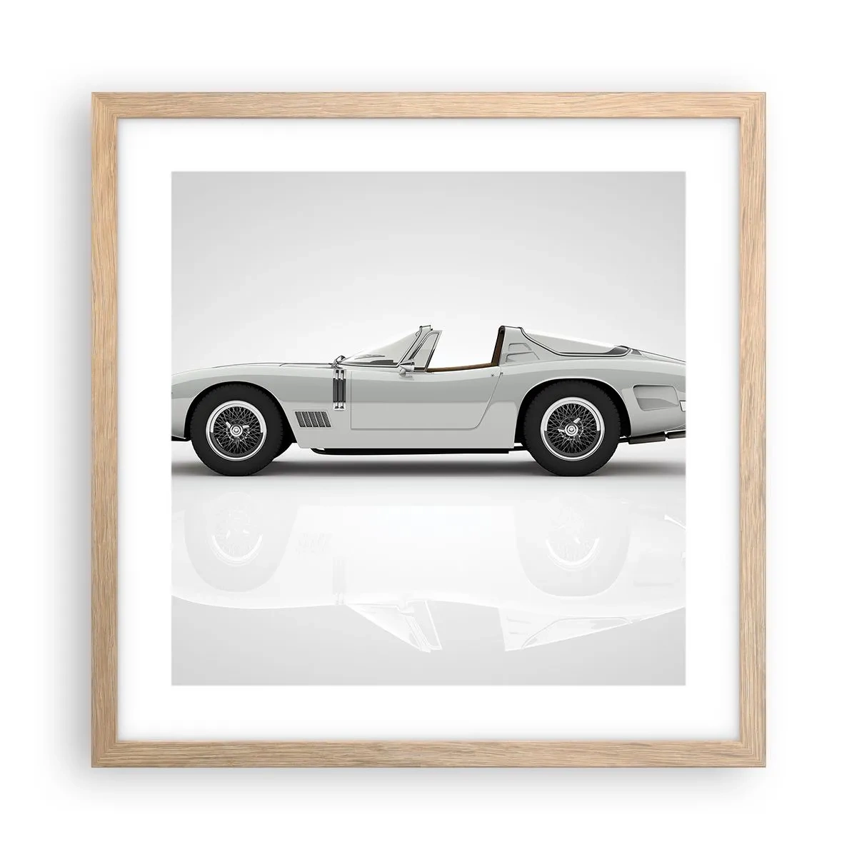 Pôster com moldura de carvalho claro - A promessa de diversão - 40x40 cm