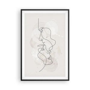Pôster com moldura preta - Emaranhados num abraço - 61x91 cm