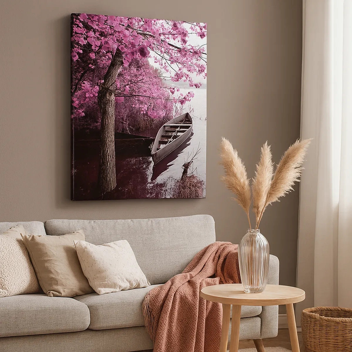 Quadro em tela - Em silêncio cor-de-rosa - 50x70 cm