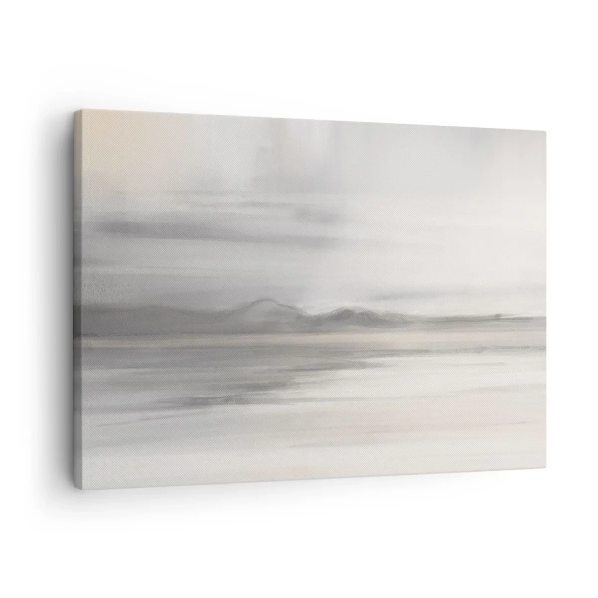 Quadro em tela - Uma paisagem sutil em tons de cinza e bege - 70x50cm - Distância pensativa - Decoração de parede moderna para a sala de estar e quarto ARTTOR