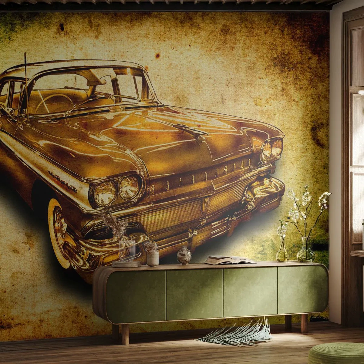 Papel de Parede Premium Sand - A beleza eterna dos clássicos - Automotivo, Carro Clássico, Passatempo - 100x70 cm