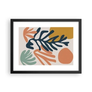 Pôster com moldura preta - Mares de coral - 40x30 cm