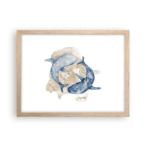 Pôster com moldura de carvalho claro - Amizade ou amor? - 40x30 cm