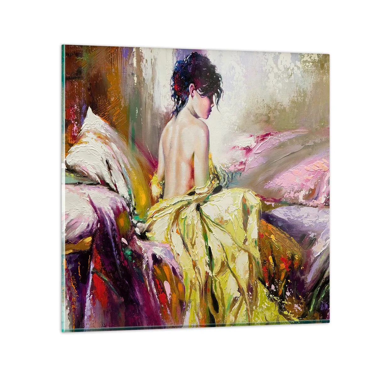 Quadro em vidro - Entre a boca e a borda do copo - 40x40 cm