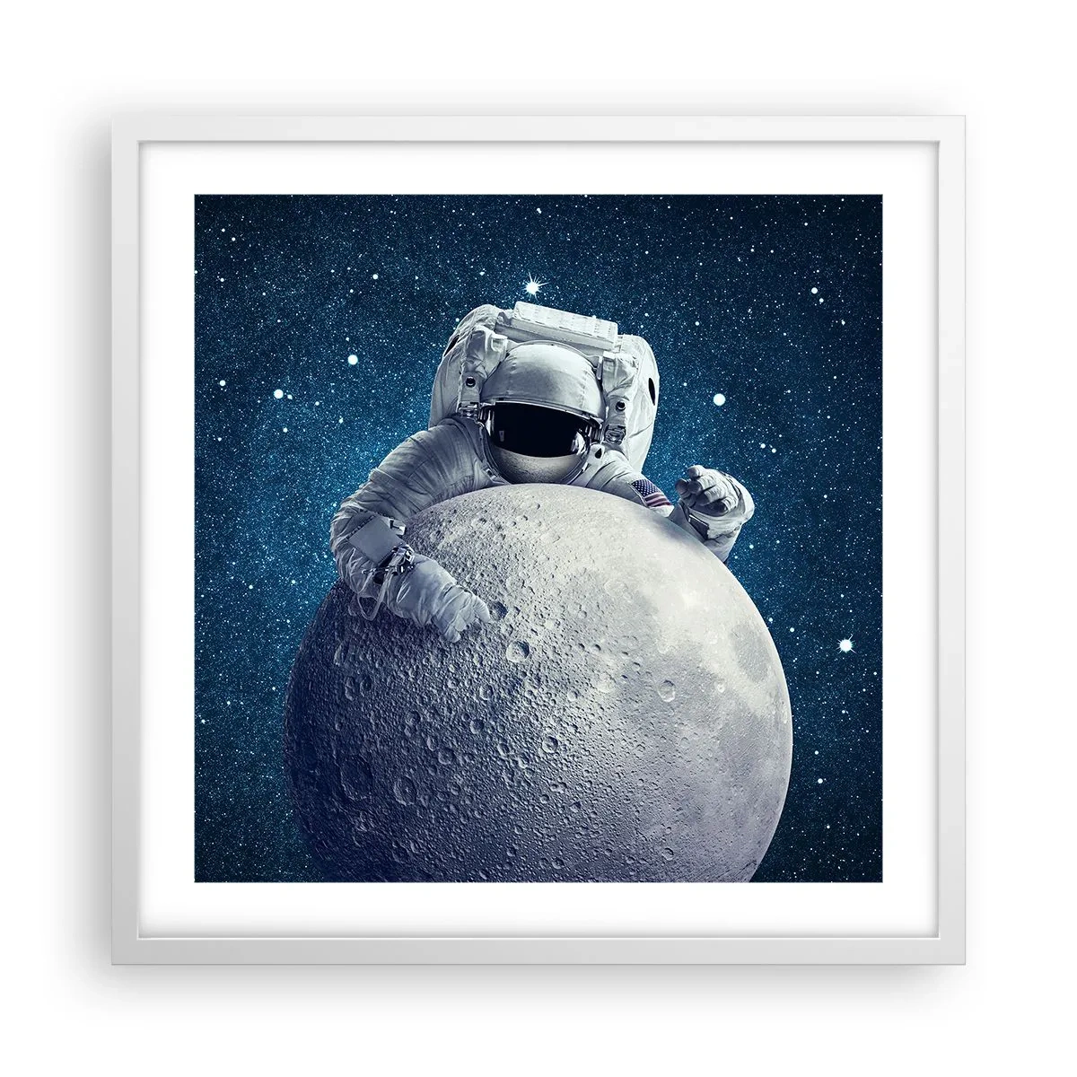 Pôster em moldura branca - Coringa do espaço - 50x50 cm