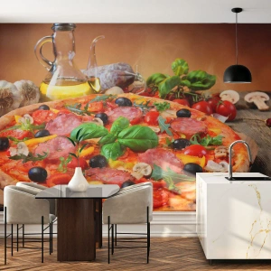 Papel de Parede Autocolante Deluxe Sticker - Com um sabor verdadeiramente italiano - Gastronomia, pizza, Itália - 350x256 cm