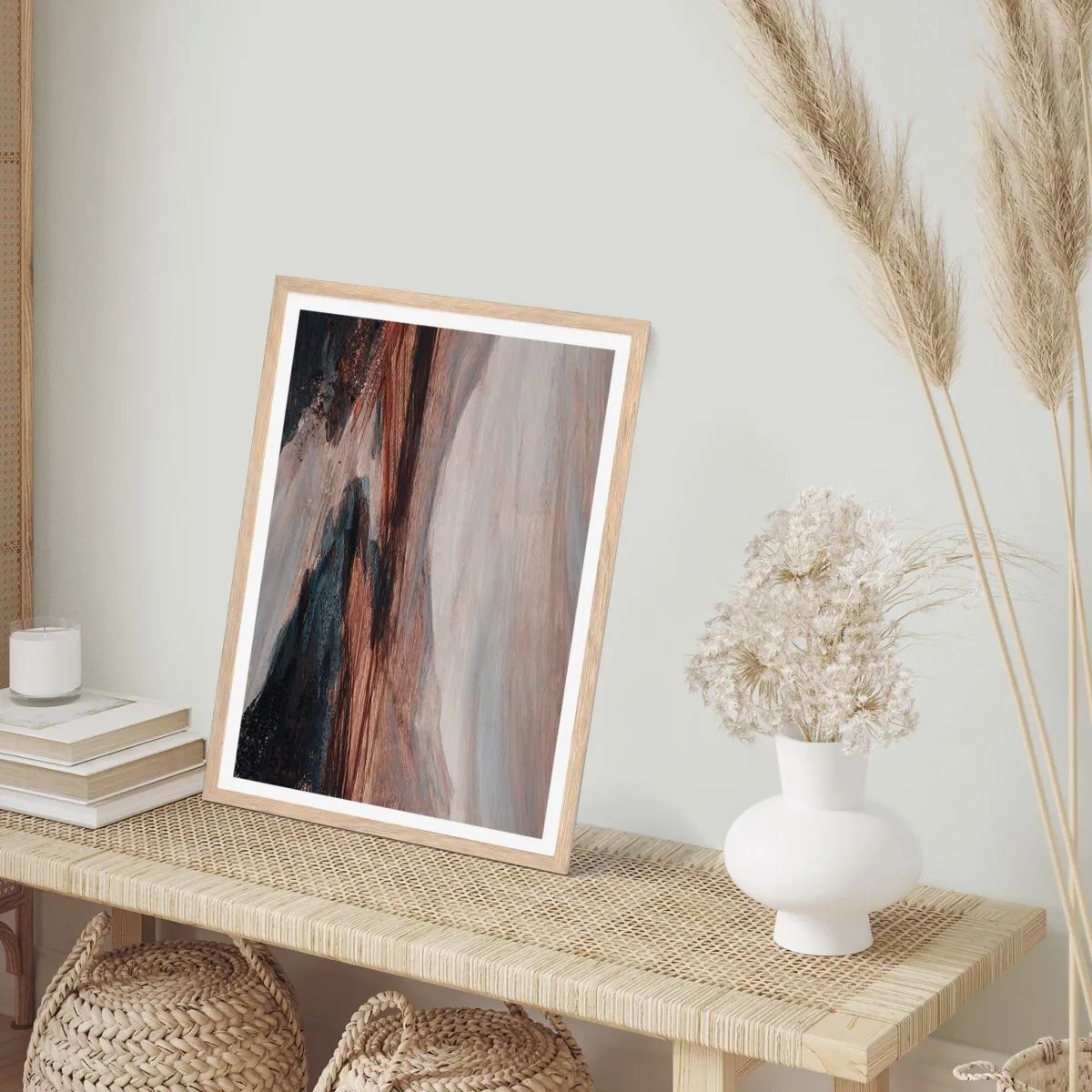 Pôster com moldura de carvalho claro - Um vale tranquilo - 40x50 cm