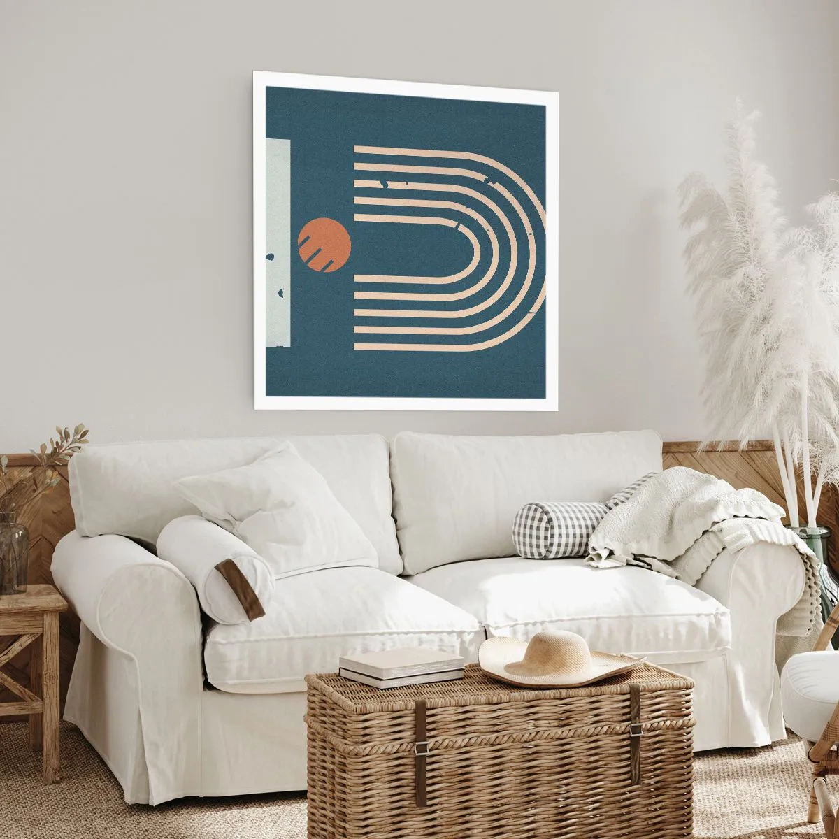 Pôster - Geometria em azul marinho - 50x50 cm