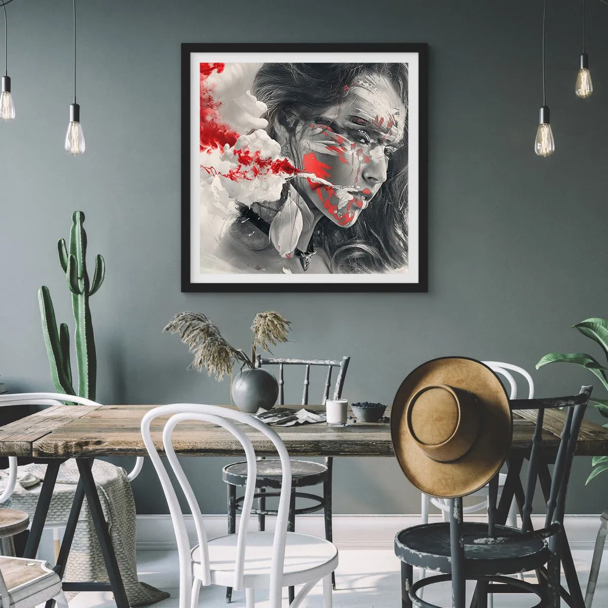 Pôster com moldura preta - Nos fumos do absurdo - 50x50 cm