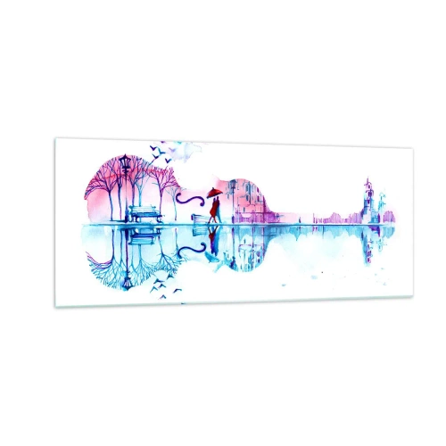 Quadro em vidro - Trago-vos cânticos de chuva - 100x40 cm