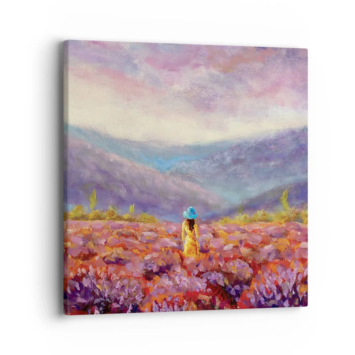 Quadro em tela - No mundo da lavanda - 40x40 cm
