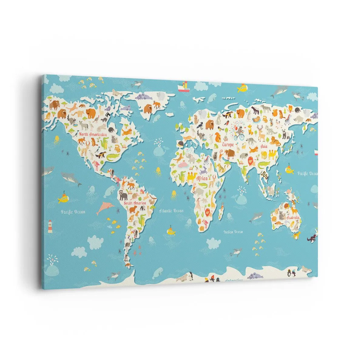 Quadro em tela - Nós amamos o mundo inteiro - 100x70 cm