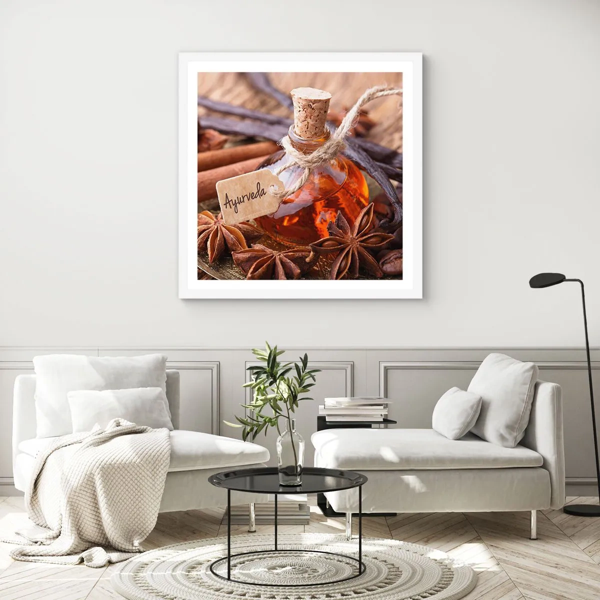 Pôster em moldura branca - Rumo à unidade do corpo e do espírito - 40x40 cm