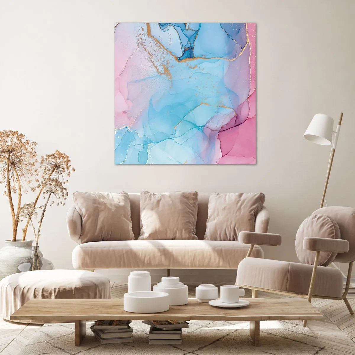 Quadro em tela - Encontro e difusão - 40x40 cm