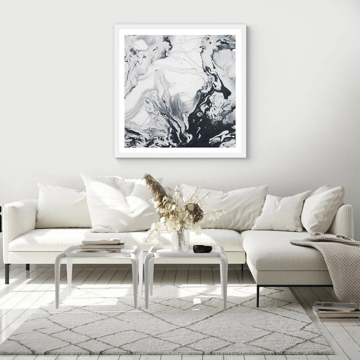 Pôster em moldura branca - O Interior da Terra - 40x40 cm