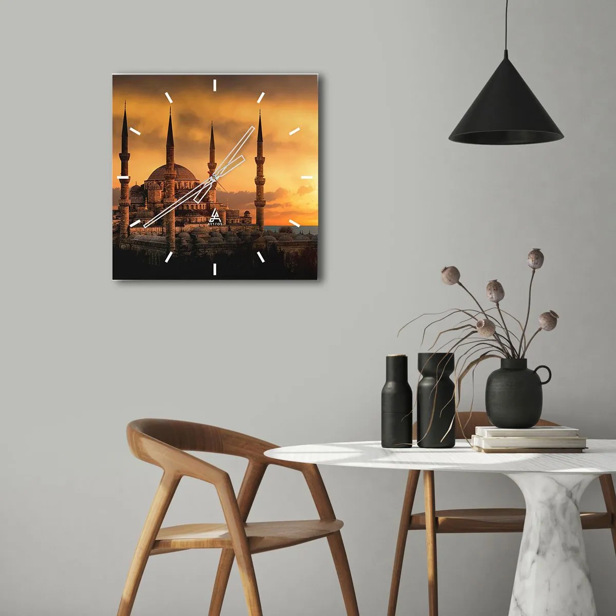 Relógio de parede - Relógio em vidro - Deus é grande - 30x30 cm