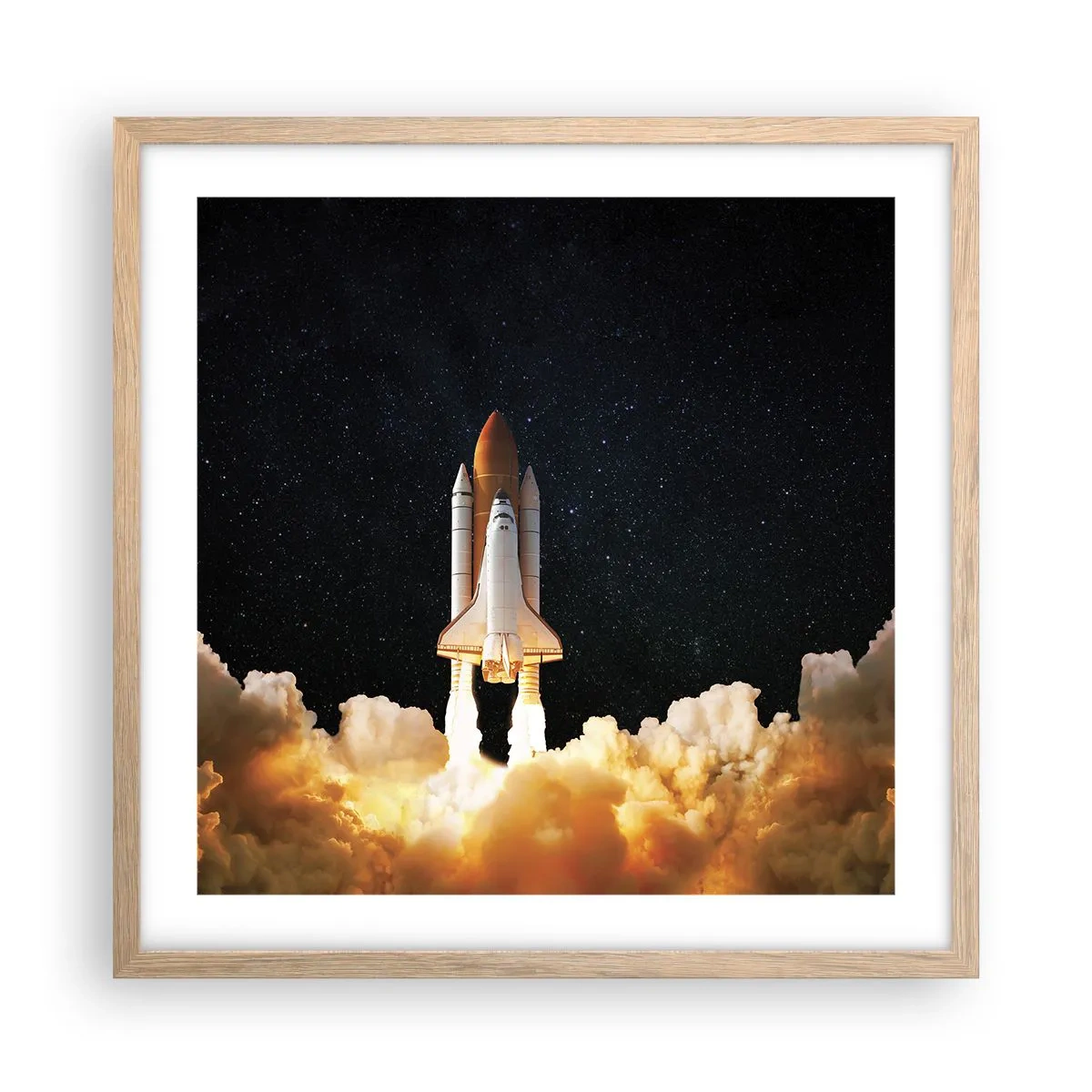 Pôster com moldura de carvalho claro - Ad astra! - 50x50 cm