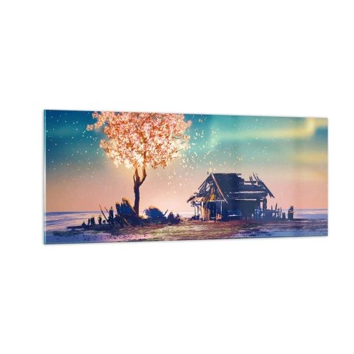 Quadro em vidro - A natureza não passa - 100x40 cm