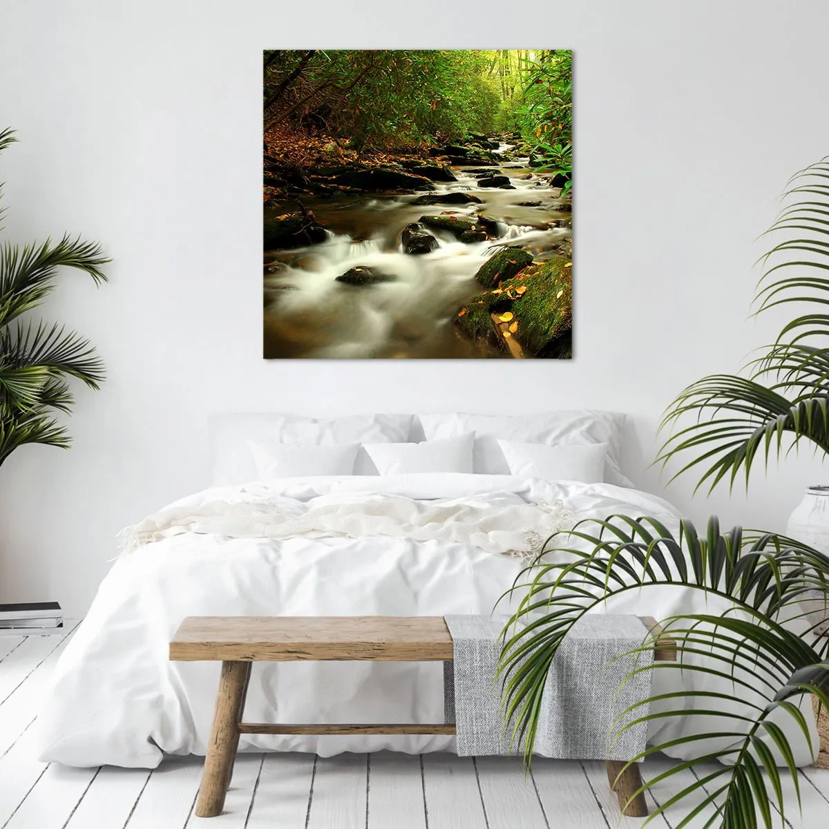 Quadro em tela - Como prata líquida - 70x70 cm