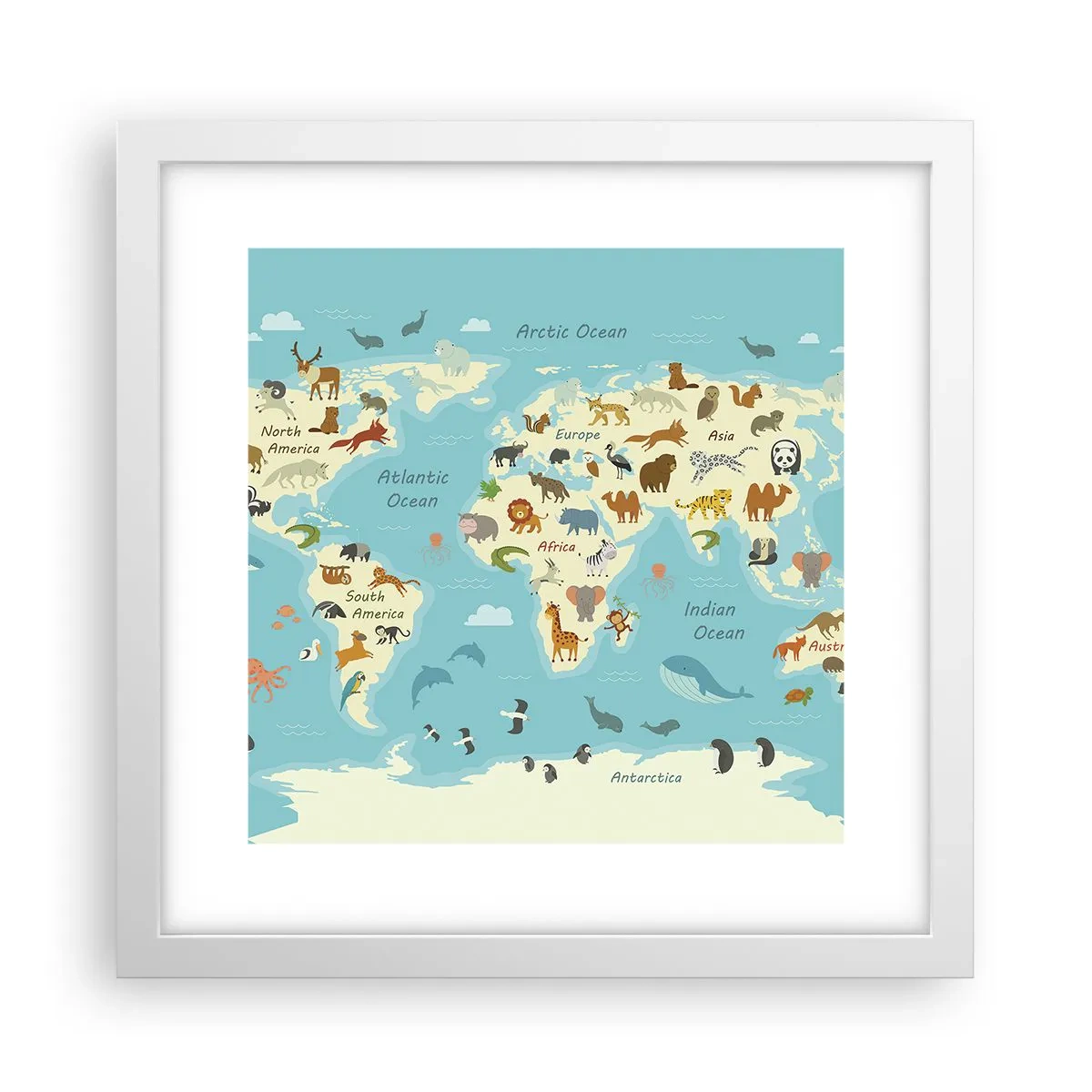 Pôster em moldura branca - Bons vizinhos - 30x30 cm