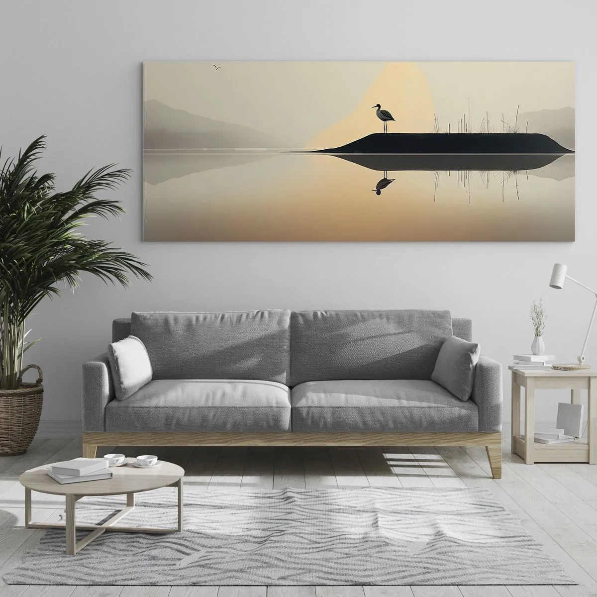 Quadro em vidro - Senhor no lago - 100x40 cm
