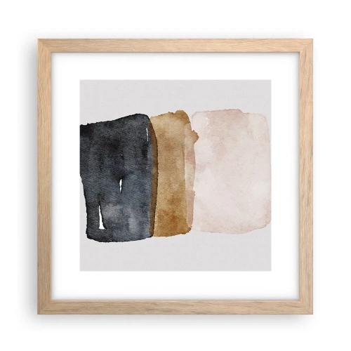 Pôster com moldura de carvalho claro - Composição das cores da terra - 30x30 cm