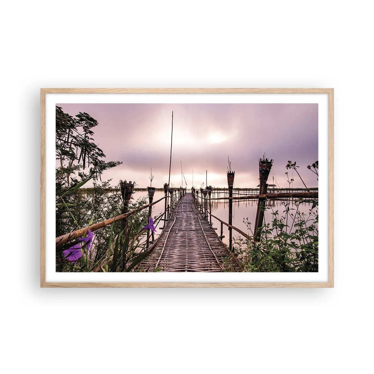 Pôster com moldura de carvalho claro - Paz e tranquilidade da Ásia - 91x61 cm