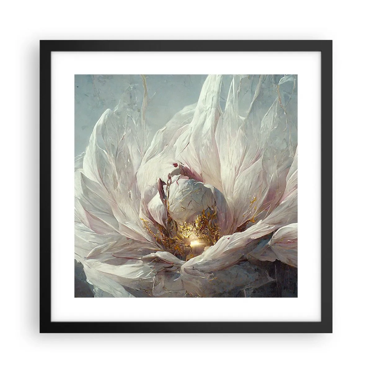 Pôster com moldura preta - Floresce uma vez a cada cem anos - 40x40 cm